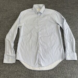 Zara Shirt Men L Blue Button Down Regular Fit Long Sleeve Dress Modern